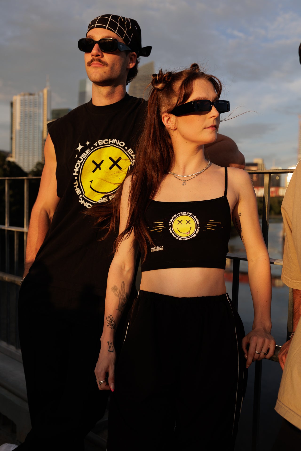 TCP Smiley Genre Crop Spaghetti Tank - Black