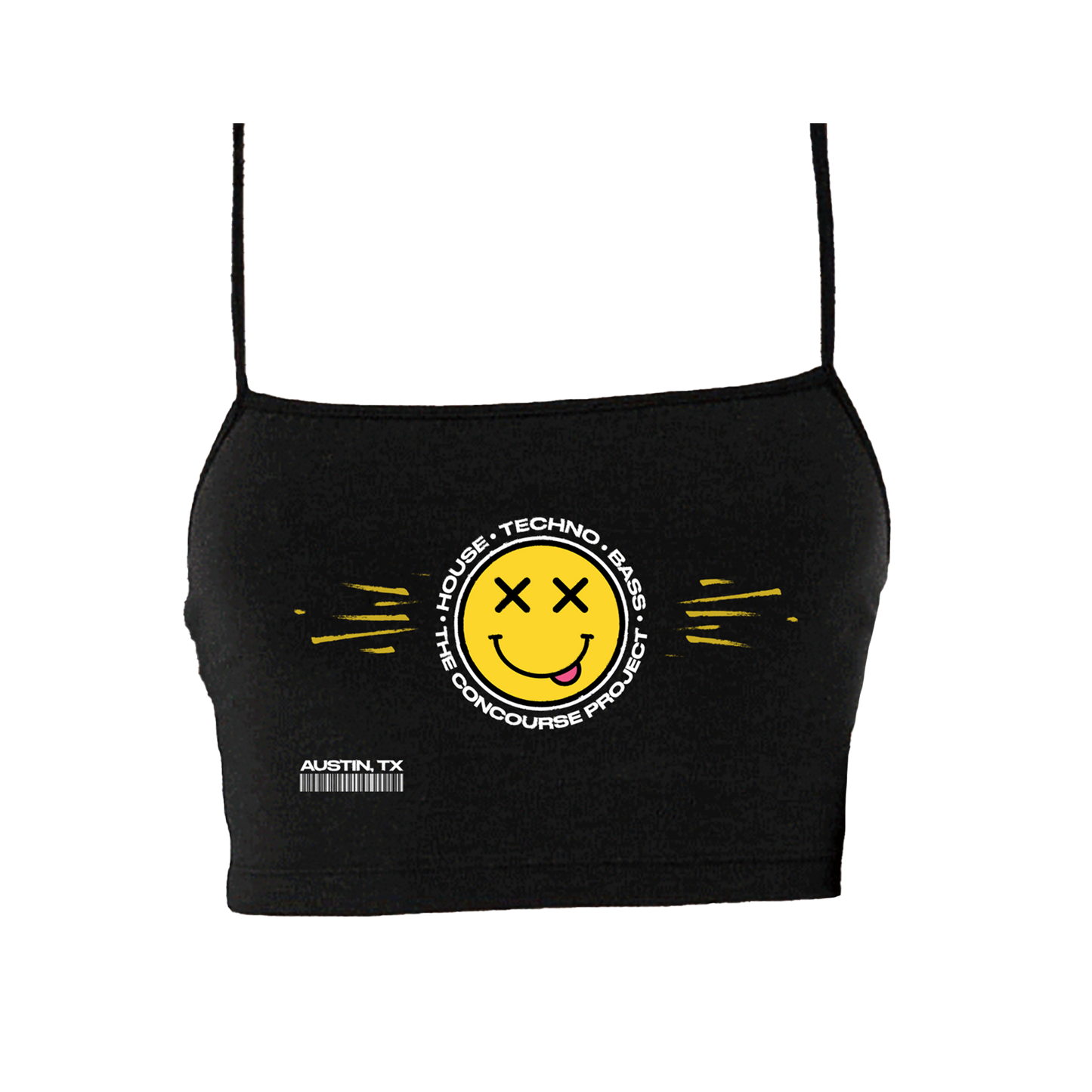 TCP Smiley Genre Crop Spaghetti Tank - Black