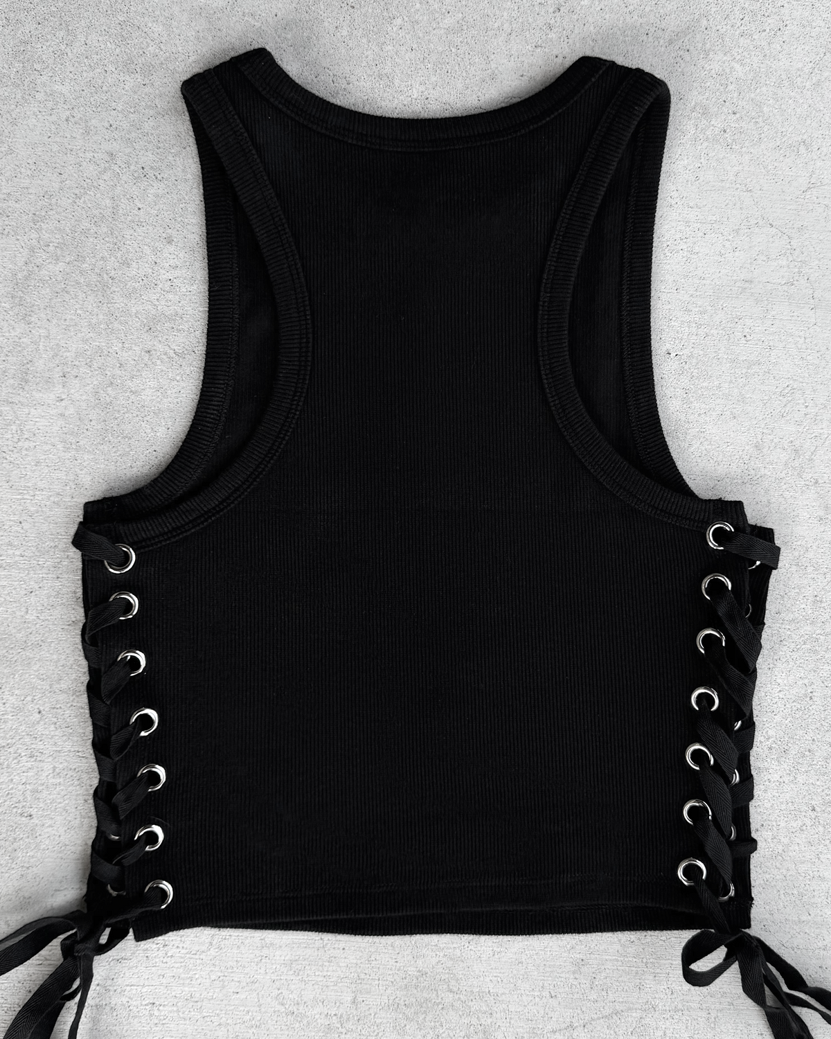 Rhinestone Lace Up Tank