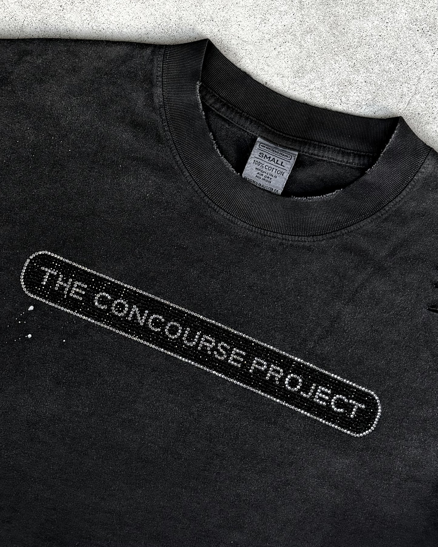 Distressed Rhinestone Logo Unisex Tee