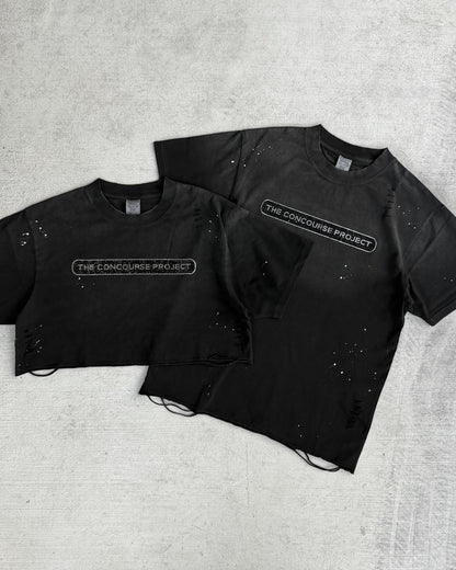 Distressed Rhinestone Logo Unisex Tee