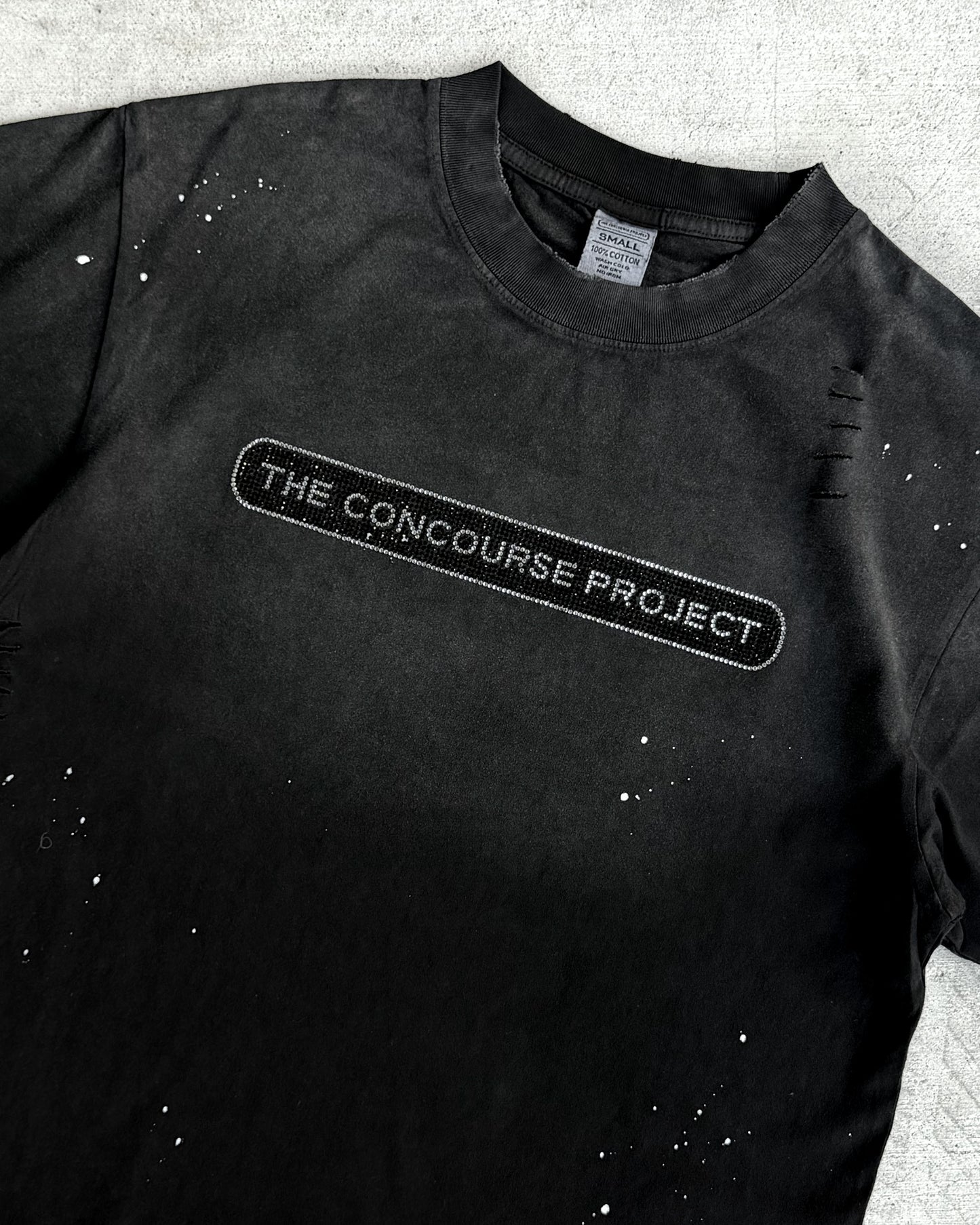 Distressed Rhinestone Logo Unisex Tee