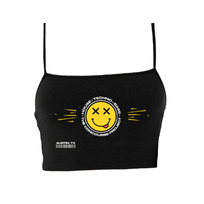 TCP Smiley Genre Crop Spaghetti Tank - Black