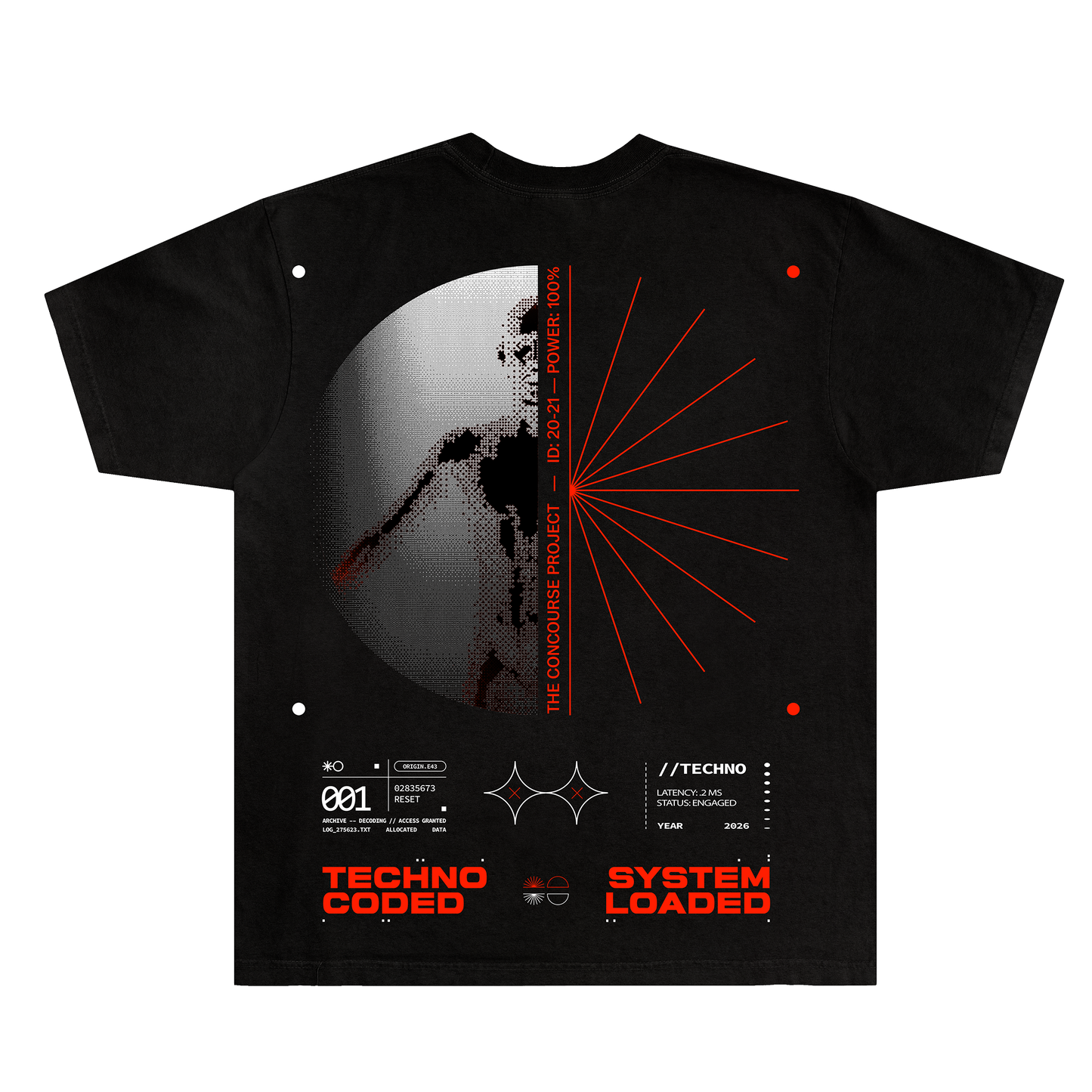 Techno Coded Tee (Black/Orange)