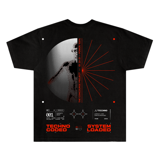 Techno Coded Tee (Black/Orange)